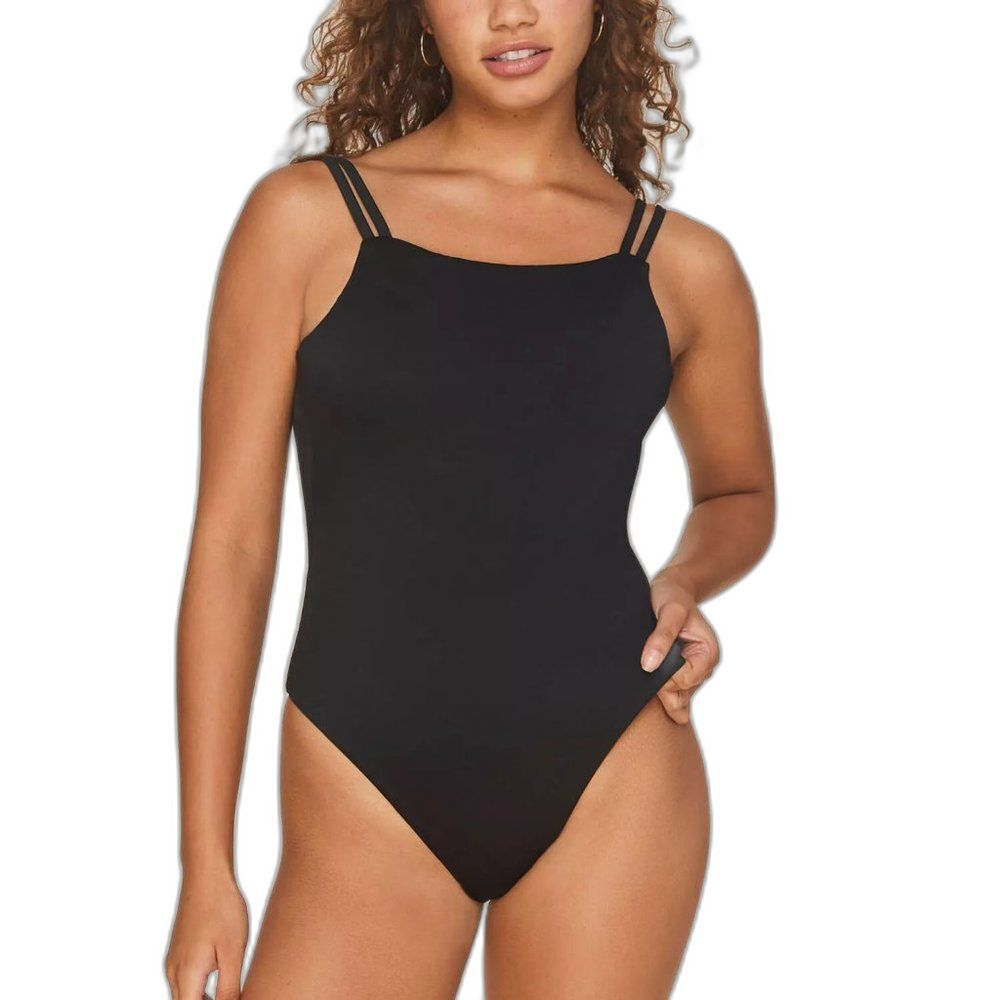 Andie | The Rockaway One Piece Swimsuit - Glossy Eco Nylon - Black - Classic